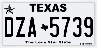 TX license plate DZA5739