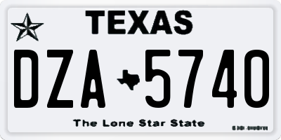 TX license plate DZA5740