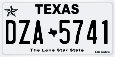 TX license plate DZA5741