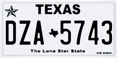 TX license plate DZA5743