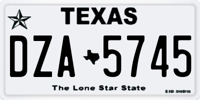 TX license plate DZA5745