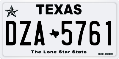 TX license plate DZA5761