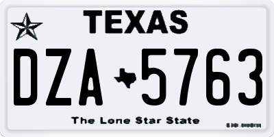 TX license plate DZA5763