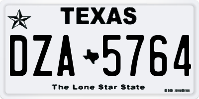 TX license plate DZA5764