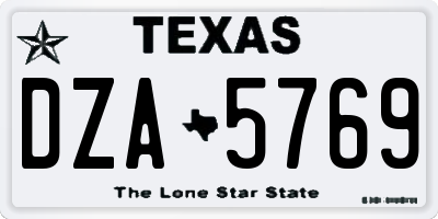 TX license plate DZA5769