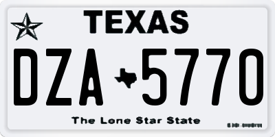 TX license plate DZA5770