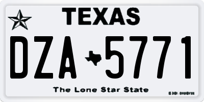 TX license plate DZA5771
