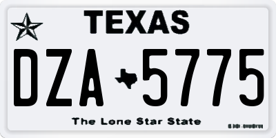 TX license plate DZA5775