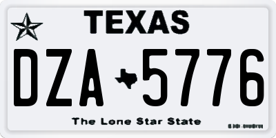 TX license plate DZA5776