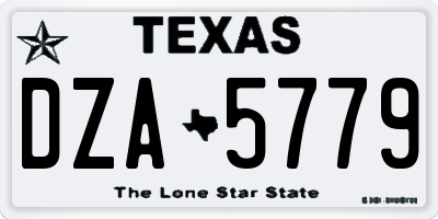 TX license plate DZA5779