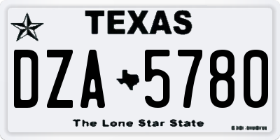 TX license plate DZA5780