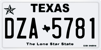 TX license plate DZA5781