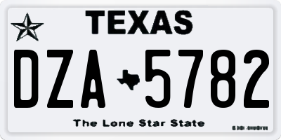 TX license plate DZA5782
