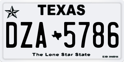 TX license plate DZA5786