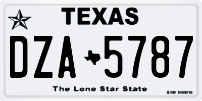 TX license plate DZA5787