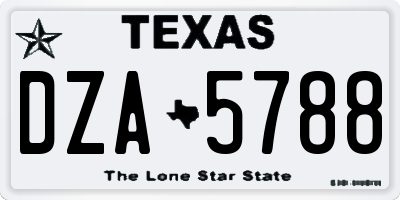 TX license plate DZA5788