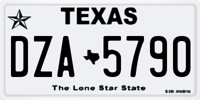TX license plate DZA5790
