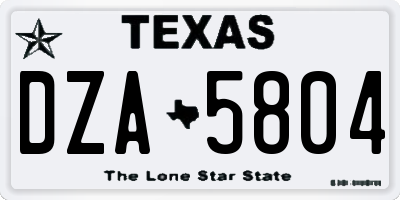 TX license plate DZA5804