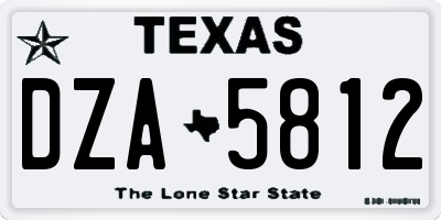 TX license plate DZA5812