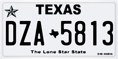 TX license plate DZA5813