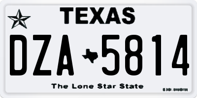 TX license plate DZA5814