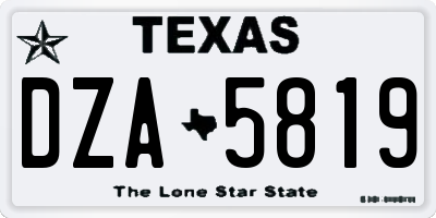 TX license plate DZA5819