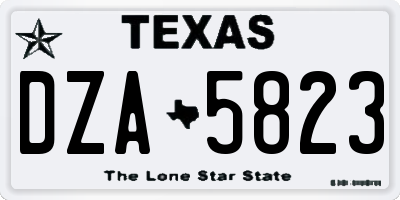 TX license plate DZA5823