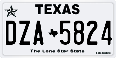 TX license plate DZA5824