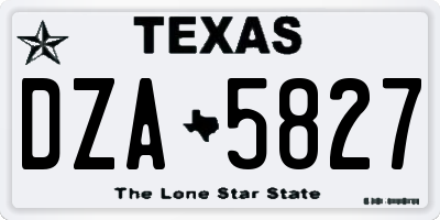 TX license plate DZA5827