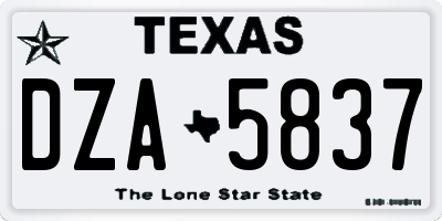 TX license plate DZA5837