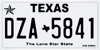 TX license plate DZA5841