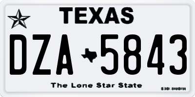 TX license plate DZA5843