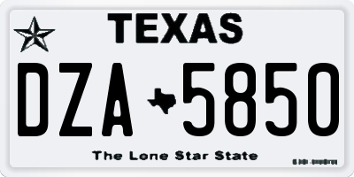 TX license plate DZA5850