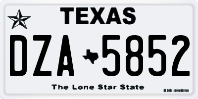 TX license plate DZA5852