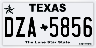 TX license plate DZA5856