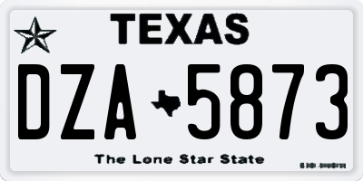 TX license plate DZA5873