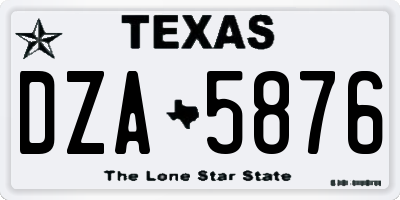 TX license plate DZA5876