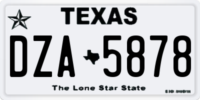 TX license plate DZA5878