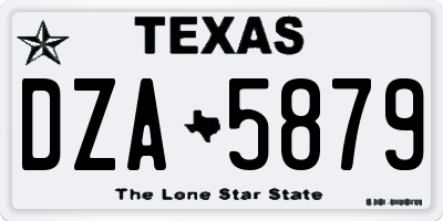 TX license plate DZA5879