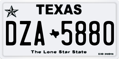TX license plate DZA5880