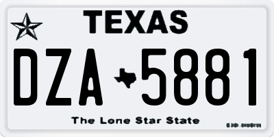 TX license plate DZA5881