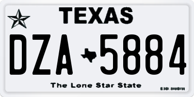 TX license plate DZA5884