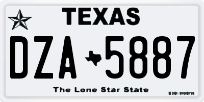 TX license plate DZA5887