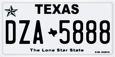 TX license plate DZA5888