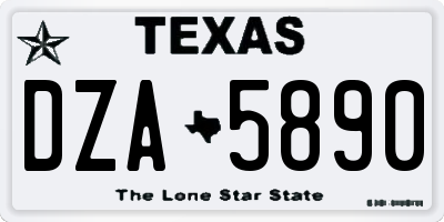 TX license plate DZA5890