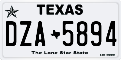 TX license plate DZA5894