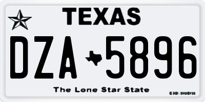 TX license plate DZA5896
