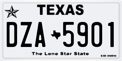 TX license plate DZA5901