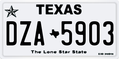TX license plate DZA5903
