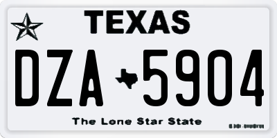 TX license plate DZA5904